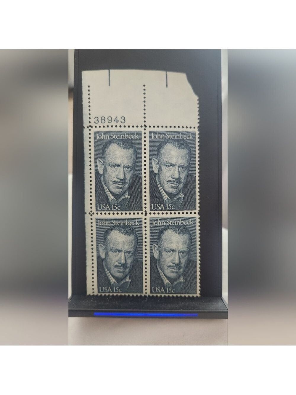 US Stamp Scott #1773, 15c, John Steinbeck, Plate Block, OG MNH